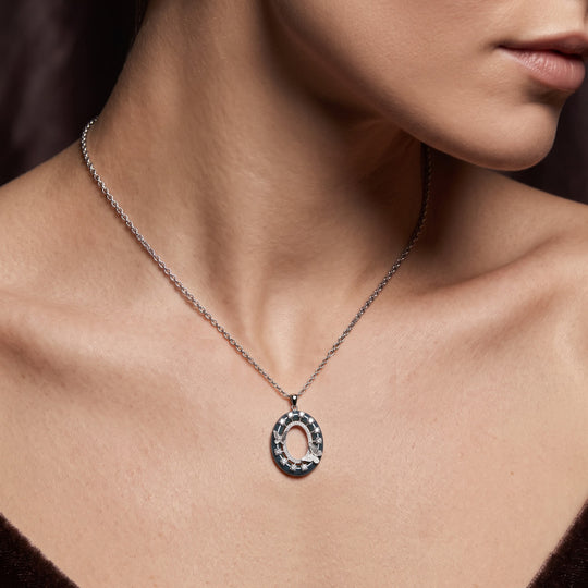 D'Joy Olmek Jadeit, Moissanit Anhänger mit Kette, ca. 45 cm 925 Silber Rhodiniert ca. 21,10 ct.
