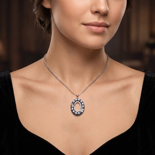 D'Joy Olmek Jadeit, Moissanit Anhänger mit Kette, ca. 45 cm 925 Silber Rhodiniert ca. 21,10 ct.