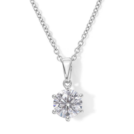 D'Joy Moissanit Anhänger mit Kette, ca. 50 cm 925 Silber Platiniert und Edelstahl Platiniert ca. 1.87 ct