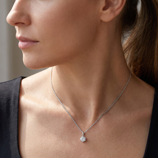 D'Joy Moissanit Anhänger mit Kette, ca. 50 cm 925 Silber 750 Vergoldet und Edelstahl 750 Vergoldet ca. 1.87 ct