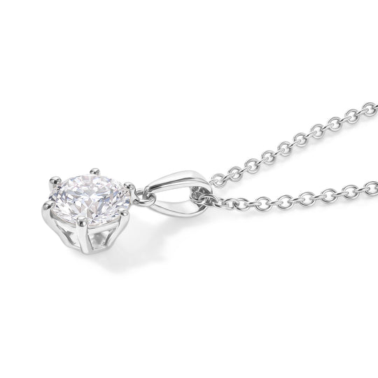 D'Joy Moissanit Anhänger mit Kette, ca. 50 cm 925 Silber 750 Vergoldet und Edelstahl 750 Vergoldet ca. 1.87 ct