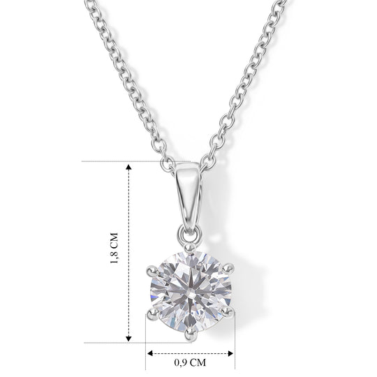 D'Joy Moissanit Anhänger mit Kette, ca. 50 cm 925 Silber 750 Vergoldet und Edelstahl 750 Vergoldet ca. 1.87 ct