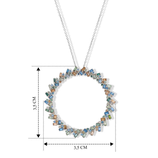 LUXURIANT DIAMOND - Lab Grown Gelb Diamant SGL zertifiziert SI, Lab Grown Blauer Diamant Schmuckset ca. 50 cm 925 SIlber Rhodiniert ca. 1.00 ct