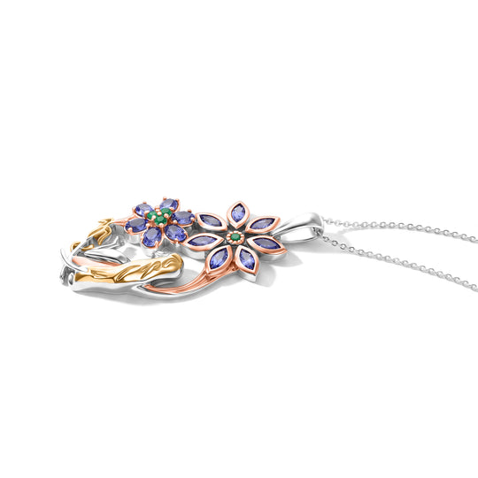 D'Joy AA Tansanit Schmuckset ca. 50 cm 925 Silber Rhodiniert ca. 2,35 ct.