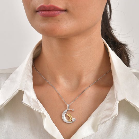 D'Joy Moissanit Schmuckset ca. 50 cm 925 Silber Platiniert und vergoldet und Edelstahl Platiniert ca. 0,92 ct.