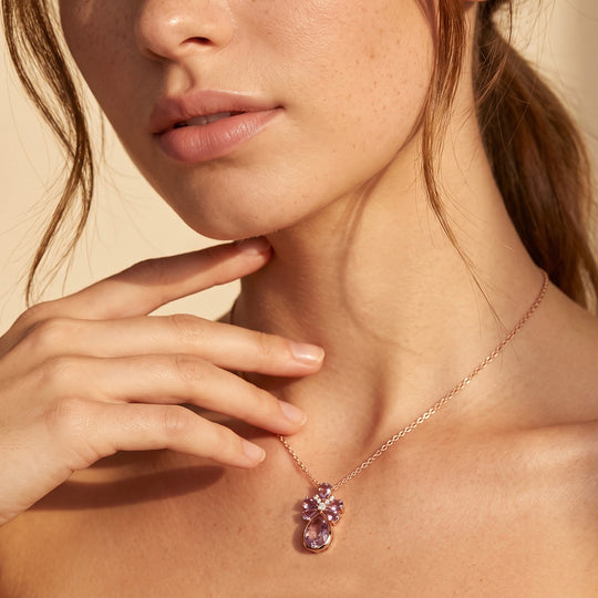 EVER TRUE Rose De France Amethyst Schmuckset ca. 50 cm ca. 6,84 ct.