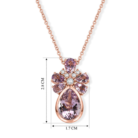 EVER TRUE Rose De France Amethyst Schmuckset ca. 50 cm ca. 6,84 ct.