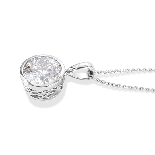 D'Joy Moissanit Schmuckset ca. 50 cm 925 Silber Rhodiniert ca. 4.65 ct