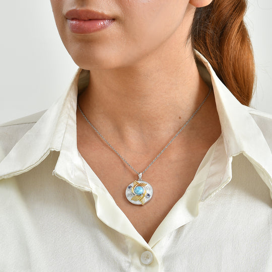 EVER TRUE AA Larimar, Tansanit Schmuckset ca. 50 cm ca. 2,68 ct.