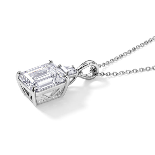D'Joy Moissanit Anhänger mit 45cm Kette, 925 Silber rhodiniert - 7,17 ct.