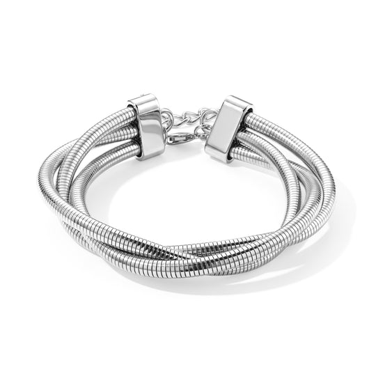 2er Set Halskette und Armband im mehrreihigen Twisted-Design, goldfarben