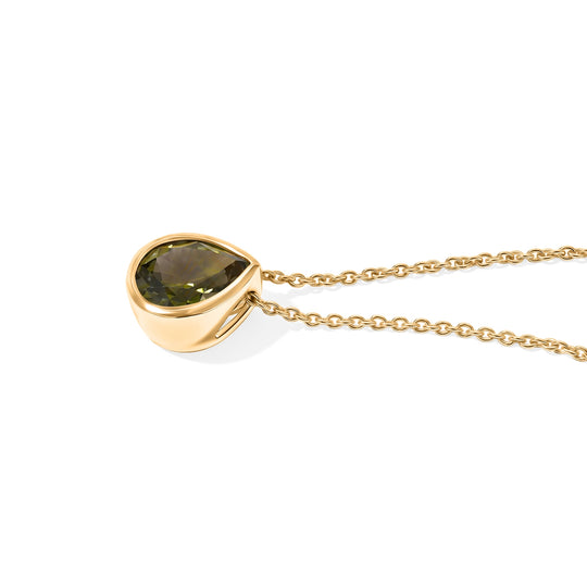 D'Joy AA Peridot Arizona Schmuckset ca. 50 cm 925 Silber 750 Gelbgold vermeil ca. 1,79 ct.