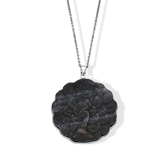 Labradorit-Löwen-Anhänger mit Kette, ca. 65 ct, ca. 50 cm 65.00 ct