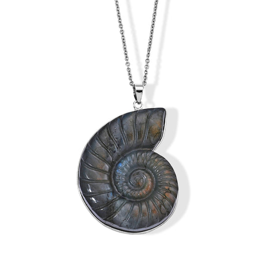 Labradorit-Löwen-Anhänger mit Kette, ca. 65 ct, ca. 50 cm 65.00 ct