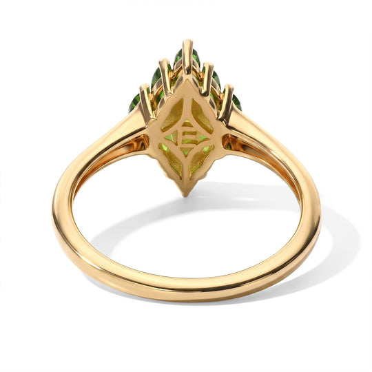 EVER TRUE 2er Set - Natürlicher Chromdiopsid Anhänger mit Kette und Ring, ca. 50 cm (Größe 20.00) ca. 1.71 ct