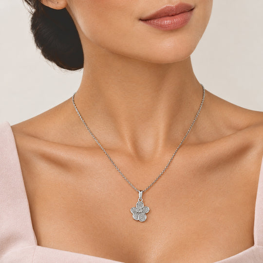 EVER TRUE Weißer Diamant Anhänger mit Kette, ca. 50 cm ca.