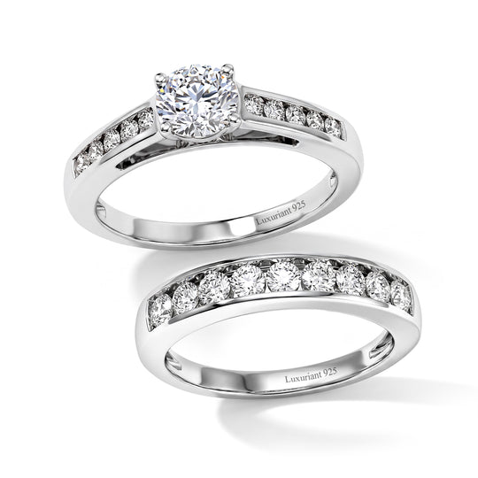 LUXURIANT DIAMOND - Lab Grown Diamant SI-GH Schmuckset 925 Silber Rhodiniert (Größe 21) ca. 1,57 ct.
