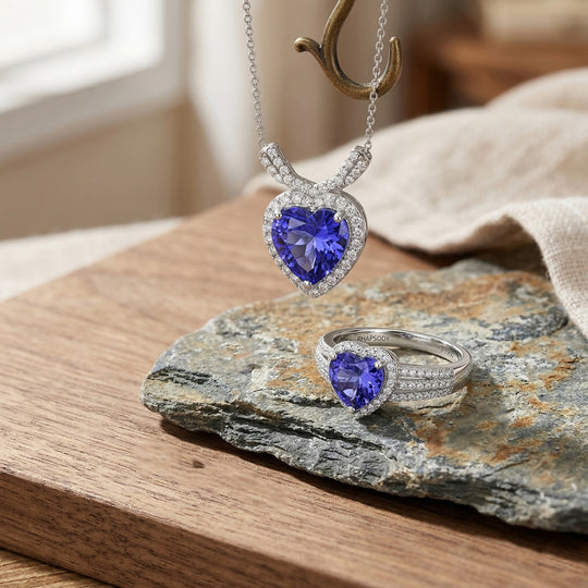 Premium-Duo: RHAPSODY AAAA Tansanit und VS Diamant Schmuckset