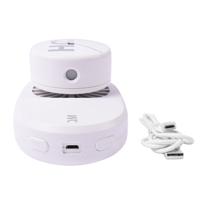 Tragbarer und wiederaufladbarer mini Ventilator mit Nebelspray, Größe 12x7,8x6,8 cm, Weiß