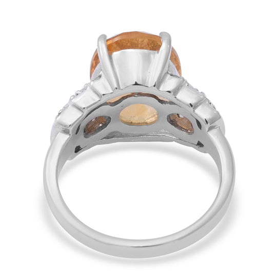 Citrin Ring 925 Silber platiniert 5.07 ct