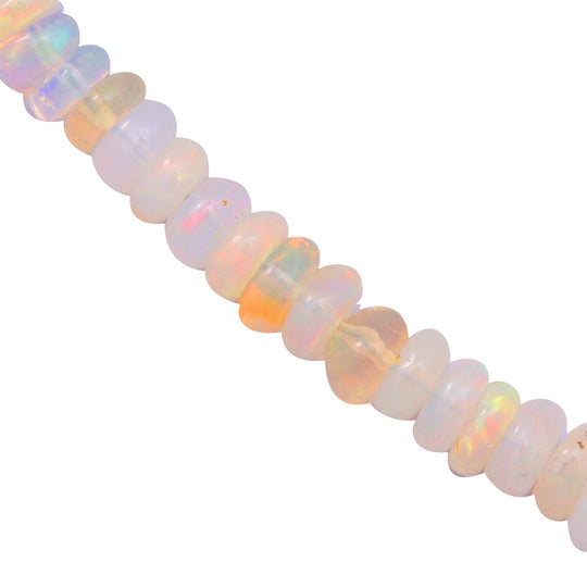 Natürlicher Äthiopischer Welo Opal Halskette ca. 45 cm lange 925 Silber Rhodiniert ca. 34.00 ct