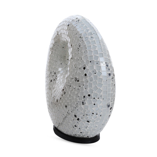 Mosaik Glas Lampe in Donut Form, Weiß