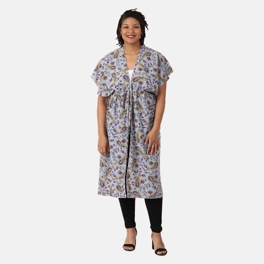 Langes Chiffon Kleid mit Paisleymuster, Einheitsgröße