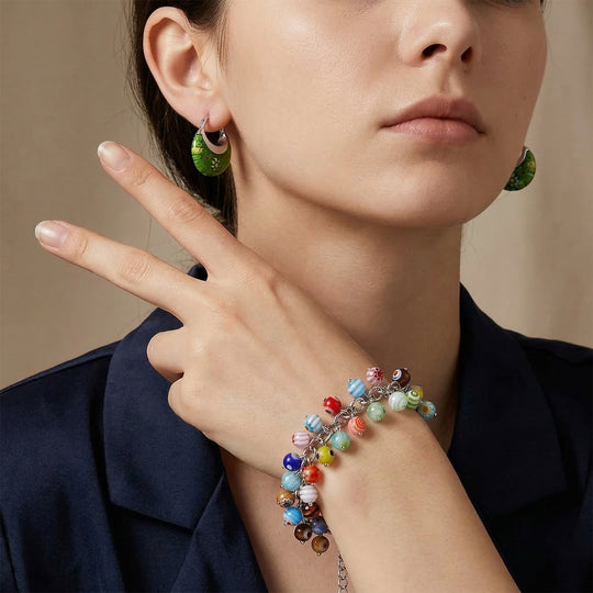 Grune Murano-Stil Set