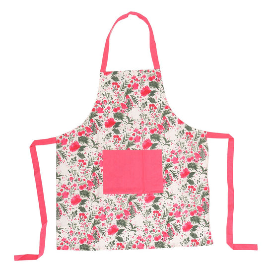 4er Set - Küchenzubehör, 1 Schürze, 1 Handschuh, 1 Topflappen & 1 Küchentuch, Grün/Rosa