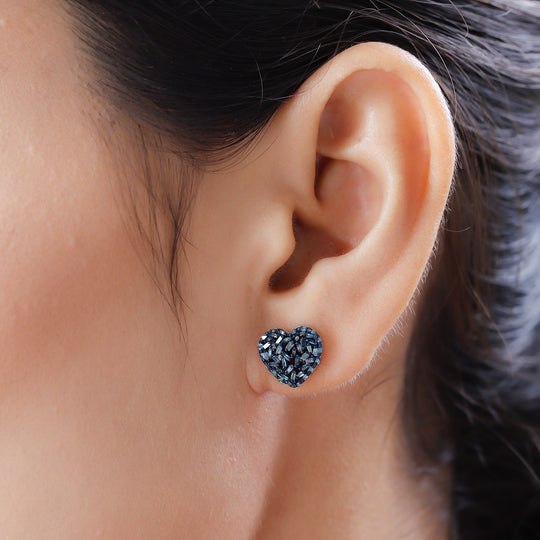 GP Amore Kollektion - Blaue Diamant und Saphir-Ohrringe, 925 Silber platiniert ca. 0.50 ct
