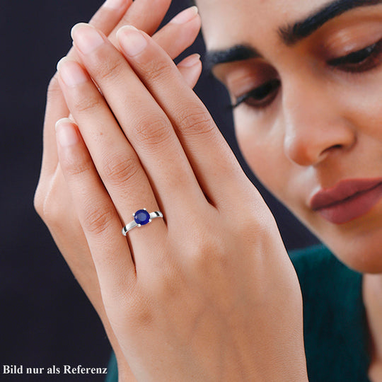 AA Blauer Spinell Ring, 925 Silber platiniert ca. 1.64 ct