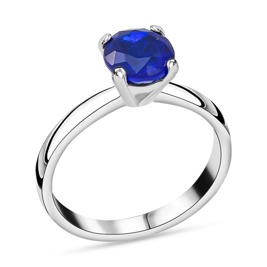 AA Blauer Spinell Ring, 925 Silber platiniert ca. 1.64 ct