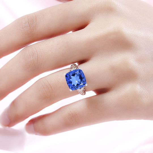 Ceylon Farbe Quarz Ring, 925 Silber platiniert ca. 6.64 ct