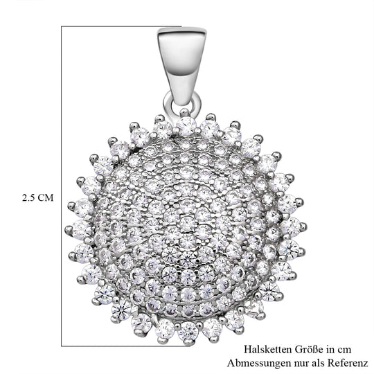 Lustro Stella - weißer Zirkonia-Anhänger, 925 Silber rhodiniert ca. 1,79 ct