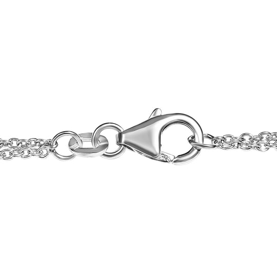 Rhodolith Granat-Collier, ca. 45 cm, 925 Silber platiniert ca. 17.57 ct