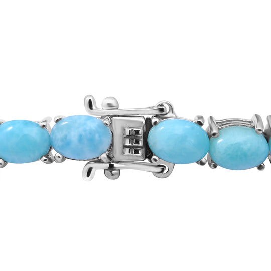 Larimar-Armband, ca. 20 cm, 925 Silber platiniert ca. 25,76 ct