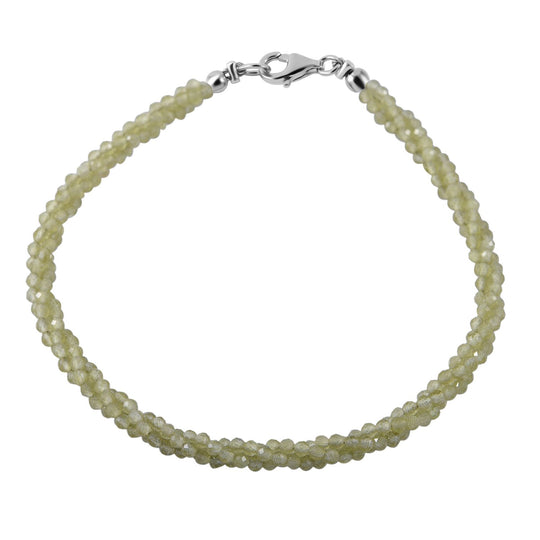 Natürliches Peridot-Armband, ca. 19 cm, 925 Silber ca. 12.75 ct