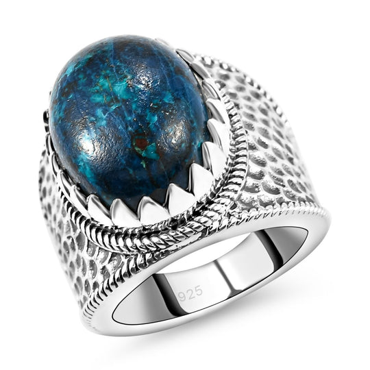 Natürlicher Tafelberg Shadowkite Ring, 925 Silber ca. 10.87 ct