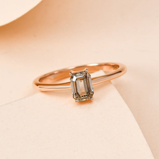 Natürlicher Champagner Diamant-Ring, P1 SGL zertifiziert, 585 Roségold ca. 0.50 ct