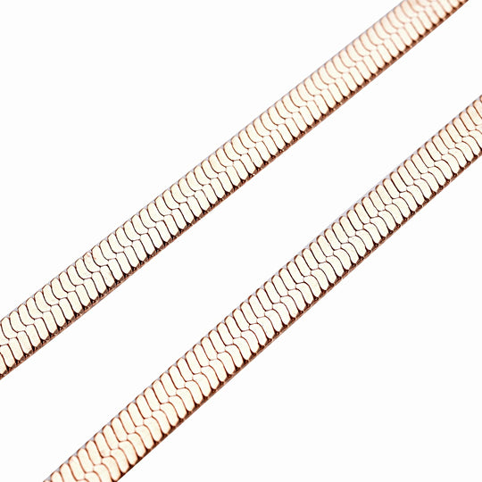 Seidige Fischgräten-Gliederkette, ca. 45 cm, reiner Edelstahl roséfarben ca. 20,20g