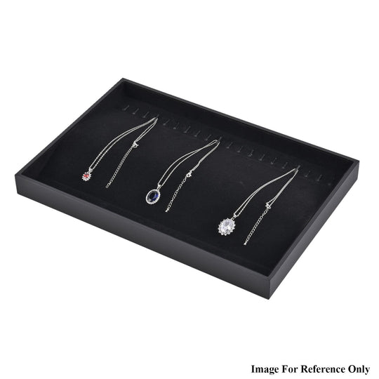 Samt-Schmuckablage, 35,1x23,9x3cm, Schwarz