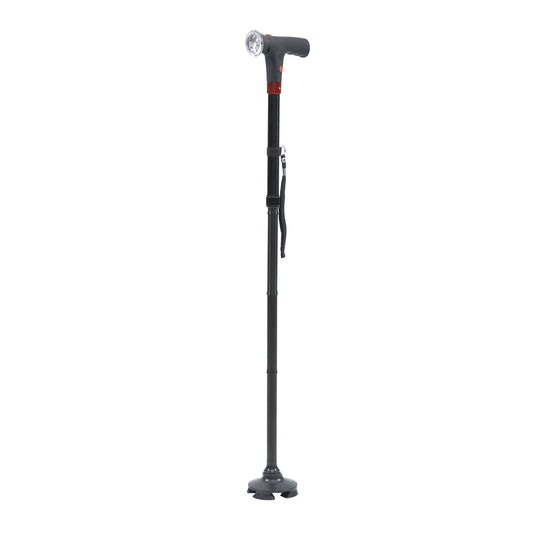 LIVMOR faltbarer Smart Gehstock mit LED Licht und SOS Alarm, Belastbarkeit 113kg, Grün