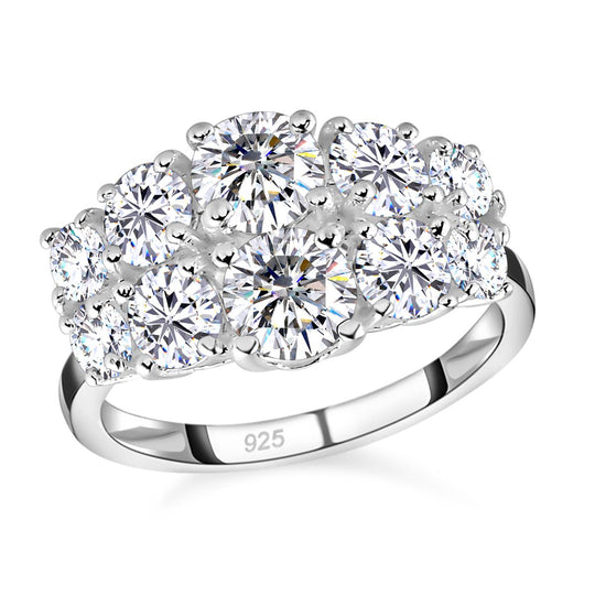 Lustro Stella - Weißer Zirkonia-Ring, 925 Silber ca. 3.91 ct