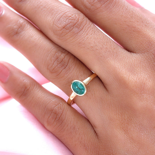 AAA Kagem sambischer Smaragd Ring, 585 Gold ca. 0.77 ct