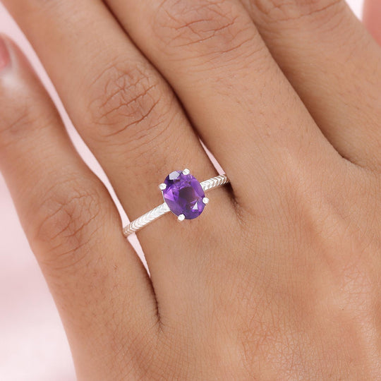 Afrikanischer Amethyst-Ring, 925 Silber ca. 1,10 ct