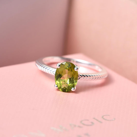 Peridot-Ring, 925 Silber ca. 1,28 ct