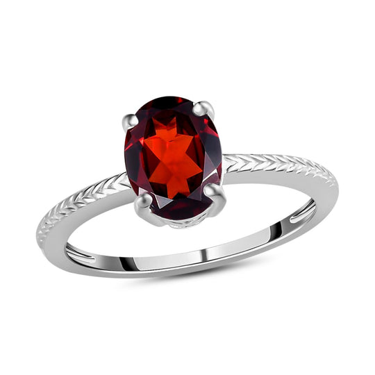 Roter Granat-Ring, 925 Silber ca. 1,48 ct