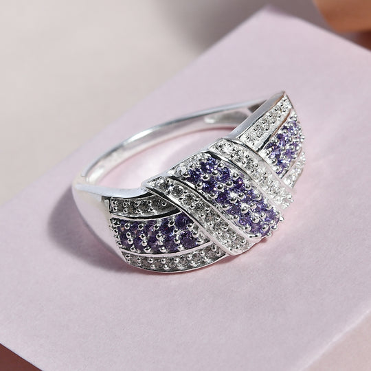 Amethyst Zirkonia Ring 925 Silber (Größe 20.00) ca. 0,92 ct