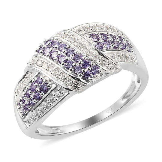 Amethyst Zirkonia Ring 925 Silber (Größe 20.00) ca. 0,92 ct