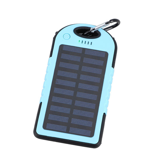 HOMESMART - Solarpowerbank mit 5000 mAh, tragbar, 15x7.5cm, 145g, lila